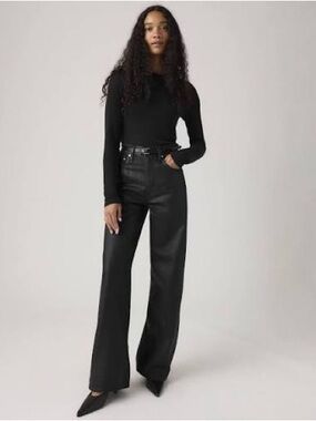 Levi’s Ribcage Wide-Leg Jeans Sz 28 Black